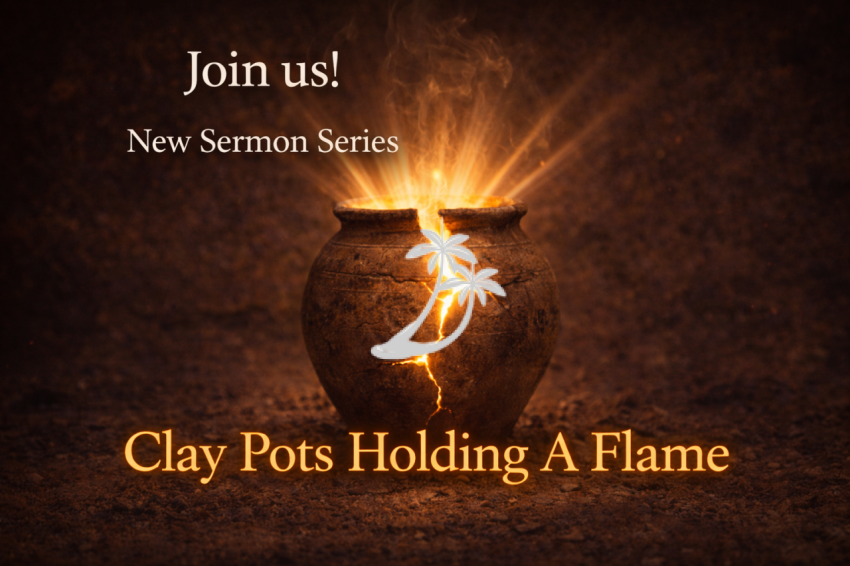 Clay Pots Holding A Flame